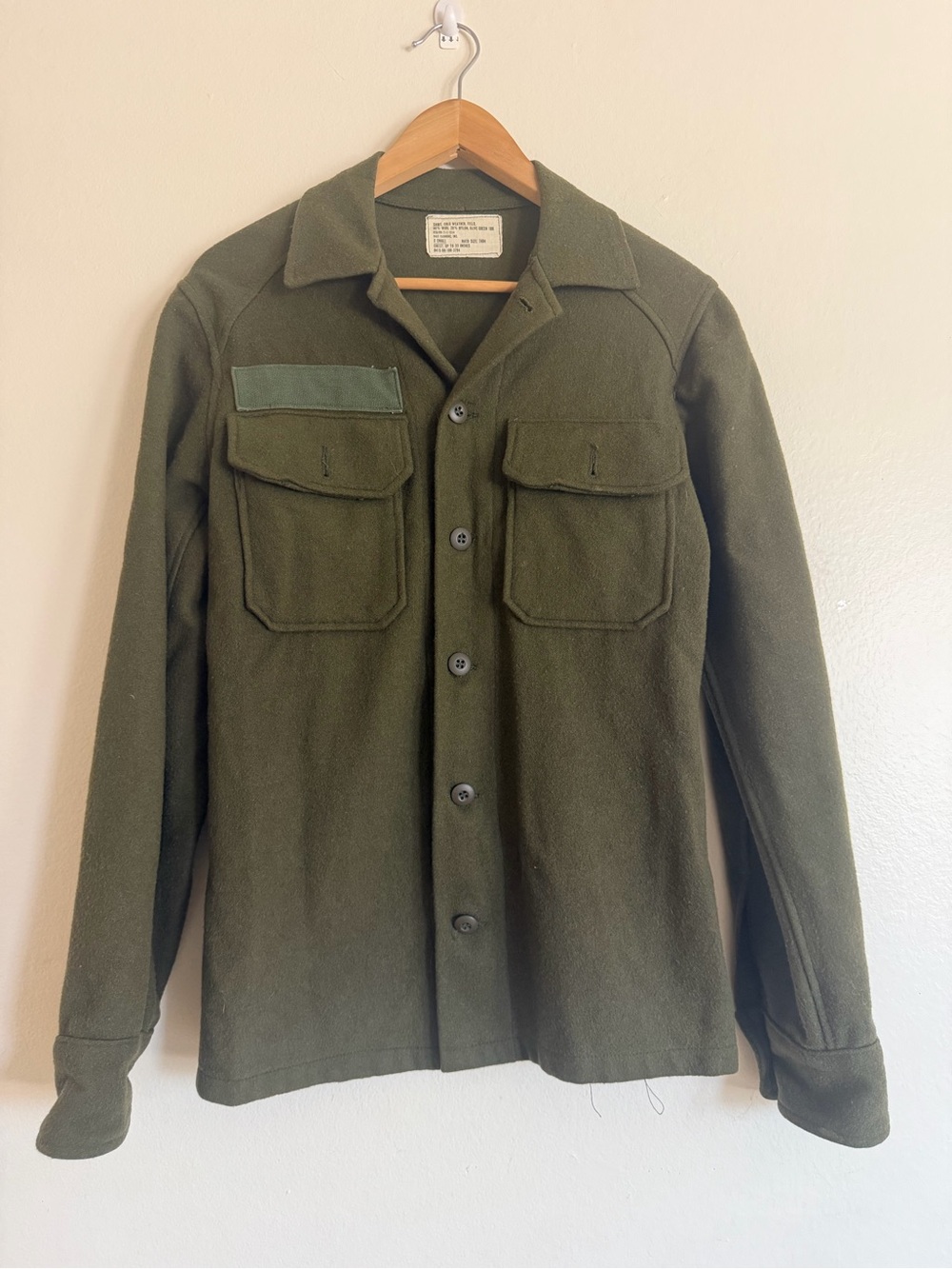 Men's Olive Green SX Wool Army Field Shirt Jacket